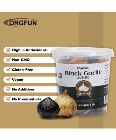 ORGFUN Jumbo Whole Black Garlic  Premium Fermented Black Garlic Cloves  Easy to Peel  Cultivated in the Local Garlic 8 Oz - Buy Online on SooperMarket.com