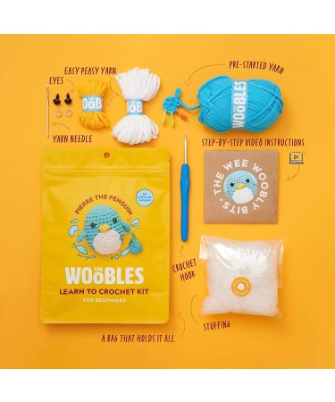 Woobles Beginners Crochet Kit with Easy Peasy Yarn - Pierre The Penguin | Step-by-Step Video Tutorials | Seen on Shark Tank - Buy Online on SooperMarket.com