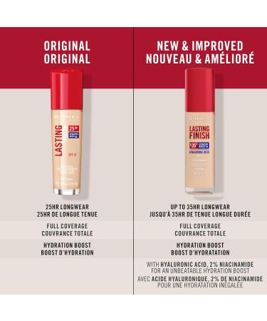 Rimmel London - Lasting Finish 35 Hour Foundation Long-Wearing Hydrating Vegan Formula Full-Coverage - Fair Porcelain 1 count (Pack of 1) Fair Porcelain - 050 - Buy Online on SooperMarket.com