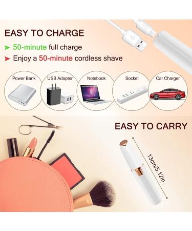 YOGINGO 2 in 1 Rechargeable Eyebrow Trimmer & Hair Removal Tool with LED Light - Painless Precision for Women's Face, Lips, Nose, Body, Arms - Buy Online on SooperMarket.com