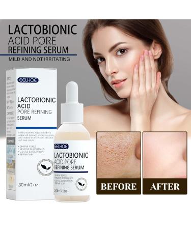 Lactobionic Acid Pore Refining Serum - Shrink Pores Remove Blackheads Reduce Fine Lines & Wrinkles - Anti-Aging Facial Essence 30ml for All Skin Types - Buy Online on SooperMarket.com