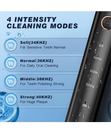 HassoKon Teeth Cleaning Kit - 4 Adjustable Modes, 4 Heads, IPX6 Waterproof (Black) - Buy Online on SooperMarket.com