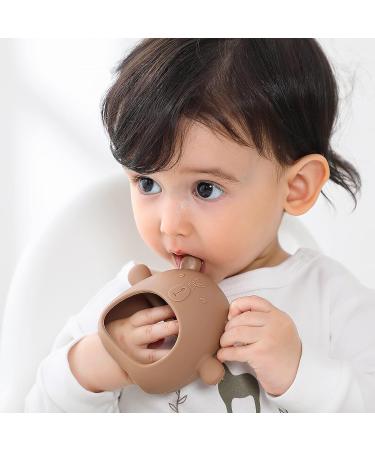 COZYPANDA Baby Teething Toys - BPA Free Bear Teether for Babies 0-6 Months - Teething Relief Pacifiers - Brown - Buy Online on SooperMarket.com