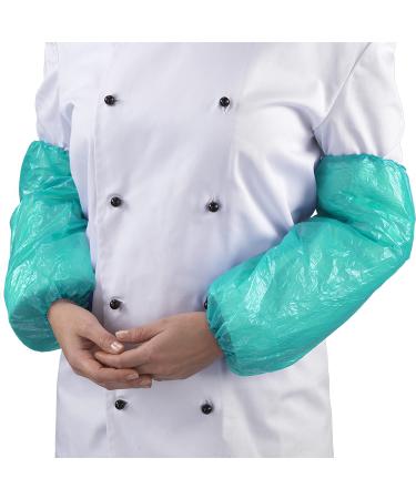 50 x Simply Direct Green Poly Polythene Disposable Latex Free Oversleeves with Elastic Cuffs (40cm x 40cm - 15.7" x 15.7") 50 Green