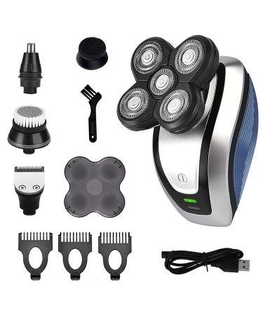 5 in 1 Rechargeable Electric Shaver Five Floating Heads Bald Head Shaver Grooming Kit Shaver for Men