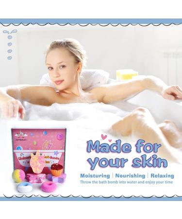 Bath Bombs Unicorn Gift Set - 7PCS with Essential Oils, Perfect Valentines' Day & Birthday Gift for Girls & Women - Buy Online on SooperMarket.com