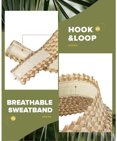 Women's Hand-Woven Straw Sun Visors - Stylish Beach Hats for Sun Protection - Buy Online on SooperMarket.com