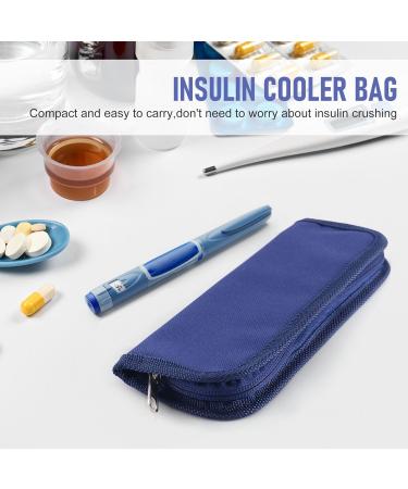 Knadgbft Portable Insulin Cooler Bag Diabetic Insulin Travel Case Cooler Pill Box Aluminum Foil Ice Bag (Navy Blue) - Buy Online on SooperMarket.com