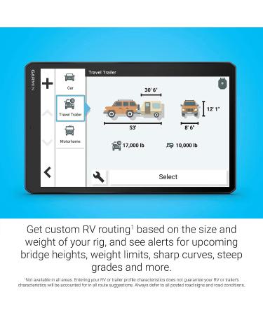 Garmin RV 1095  Extra-Large  Easy-to-Read 10 GPS RV Navigator  Custom RV Routing  High-Resolution Birdseye Satellite Imagery  Directory of RV Parks and Services  Landscape or Portrait View Display 10" - Buy Online on SooperMarket.com