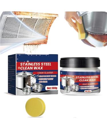 Stainless Steel Cleaning Paste Stainless Steel Cleaner and Polish Rust Remover for Metal Powerful Cookware Polish Wax for Grease Oven Sink