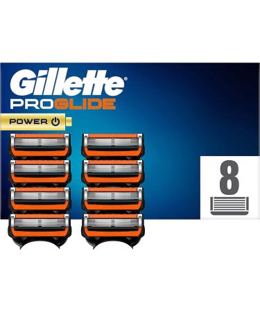 Gillette ProGlide Power razor blades 8 replacement blades for wet razors men with 5-blade new 8 pieces (1 pack)