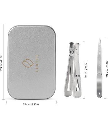FERYES Stainless Steel Nail Clippers for Thick Nails - Wide Jaw Toenail Cutter with Metal File for Seniors, Men & Women - Gray - Buy Online on SooperMarket.com