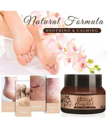 Natural Horse Oil Foot Repair Cream - Anti Cracking Skin Moisturizer for Rough Dry & Cracked Heels - 3PCS for Men & Women - Buy Online on SooperMarket.com