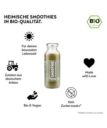 Monastery Kitchen Bio Smoothie Green Cucumber Spinach Mint Apple | Superfood Breakfast Vegan in Glass Bottle | 6x250ml Power Food Home Ingredients - Buy Online on SooperMarket.com