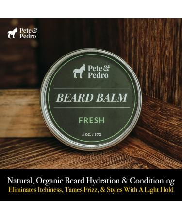 Pete & Pedro FRESH Beard Balm - 100% Natural Light-Hold Hydrating & Soothing | Musk & Teak Wood Scent | As Seen on Shark Tank | Shop Internationally | 2 oz - Buy Online on SooperMarket.com