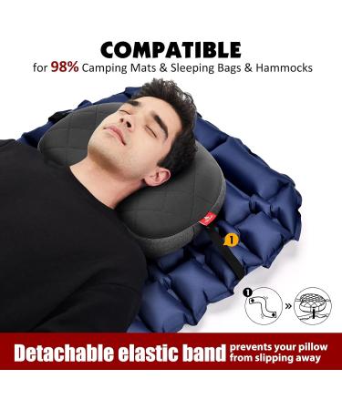 Hikenture Ultralight Camping Pillow - Inflatable & Washable, Neck & Lumbar Support, Portable Blow Up Pillow for Outdoor Travel - Grey 16.2x10.6x3.75 - Buy Online on SooperMarket.com