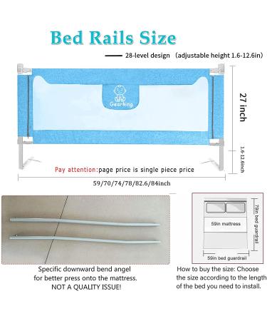 GearKing 74''L Bed Rail for Toddlers Extra Long and Tall Baby Bed Rails Guard Specially Designed for Twin  Full  Queen  King Size 1 Side:74''(L) 27(H) - Buy Online on SooperMarket.com