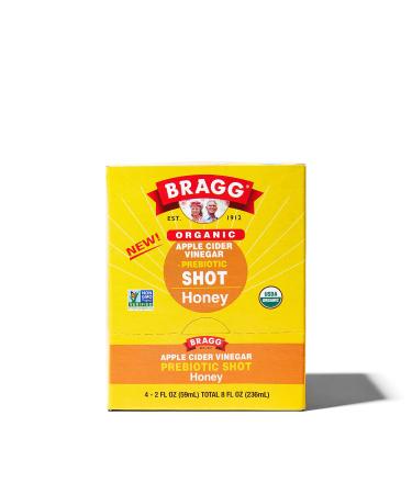 Bragg Organic Apple Cider Vinegar Shot 2 Oz (Pack of 4) - USDA Certified Organic with Honey Flavor - Buy Online on SooperMarket.com
