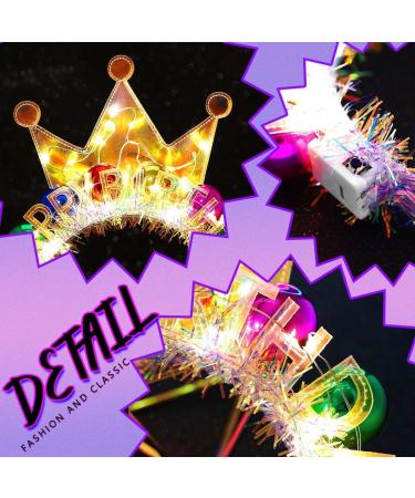 Edary LED Happy Birthday Crown Headband Luminous Ball Hair Bands Sparkling Birthday Party Hair Accessories for Women - Buy Online on SooperMarket.com