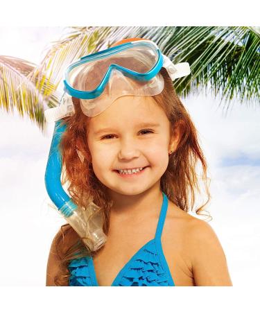 Kids Anti-Fog Snorkel Swim Mask with Nose Cover - Blue | Ideal for Snorkeling, Diving, Swimming - Buy Online on SooperMarket.com