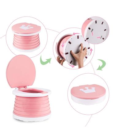 Kids Portable Folding Toilet Seat - Foldable Potty Chair for Boys & Girls | Toddler Potty Training Seat (Pink) - Buy Online on SooperMarket.com