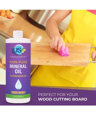 32oz US+ 100% Pure Mineral Oil - Food-Grade Cutting Board Oil for Butcher Blocks, Countertops & More - Buy Online on SooperMarket.com