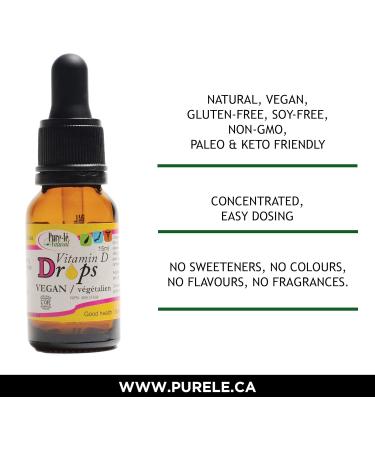 Vegan Vitamin D drops for teens adults and seniors - Non-GMO Gluten-free all Natural - 1000 IU 1 drop 100% Daily Value - Safe & Easy Concentration for Teens Adults as well as Seniors - 15 mL over 365 Doses! - Easy-to-Use neck dropper - No artificial Flavo - Buy Online on SooperMarket.com