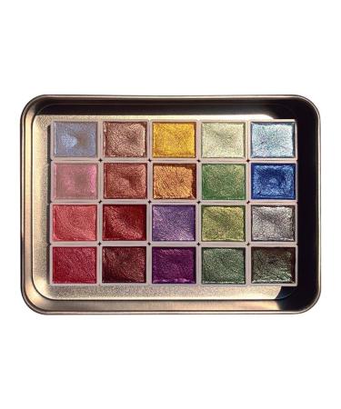 OCKULT 20 Colors Watercolor Painting Set DIY Clay Coloring Nail Art Dripping Glue Glitter Watercolour Solid Paint Box Portable Travel Water Color Paints Set Paint Kit for Artists and Painting Lovers D color one size