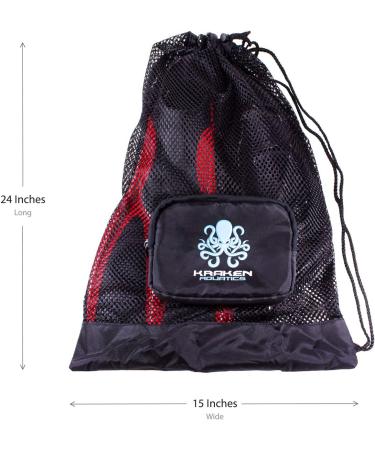 Kraken Aquatics Compact Mesh Gear Bag - Ideal for Scuba Diving, Snorkeling, Swimming, Beach & Sports - Black - Buy Online on SooperMarket.com