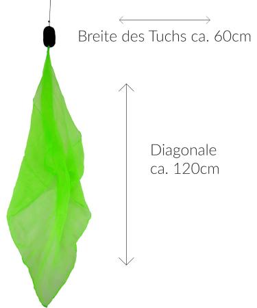 Diabolo UV Glow Poi - Green Angel Wings | Soft Spiral Poi for Beginners & Professionals | 60cm International Shipping - Buy Online on SooperMarket.com