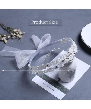 Flohayo Baby Girl Lace Headband - Soft Elastic Cotton Hair Band for Newborns & Toddlers | Perfect for Baby Shower, Baptism & Wedding Parties - Buy Online on SooperMarket.com
