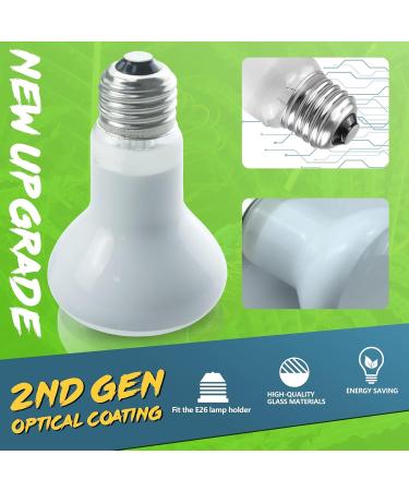 LUCKY HERP Reptile Heat Lamp 50W 2 Pack Amphibian Basking Spot Light Bulb Reptile Daylight Bulb for Turtle Bearded Dragon Lizard Heating Use 50W(2 Pack) - Buy Online on SooperMarket.com