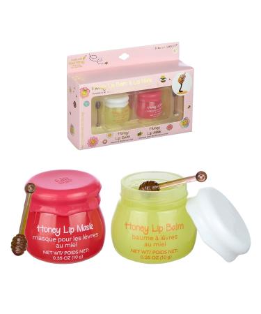 Expressions Honey Lip Balm & Lip Mask Set - 2pc Non-Toxic Lip Care Gift for Girls | Real Honey Jar with Dipper | Moisturizing Lip Gloss - Buy Online on SooperMarket.com