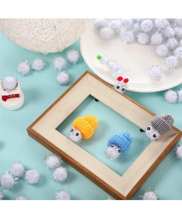 1000 Count 0.6 Inch White Glitter Pom Poms for Crafts and DIY - Fuzzy Craft Balls Hobby Supplies - Buy Online on SooperMarket.com