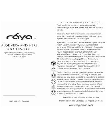 Raya Aloe Vera and Herbs Soothing Gel | Effective Moisturizer for Face & Body | Relieves Dry Chapped & Irritated Skin - Shop Internationally - Buy Online on SooperMarket.com