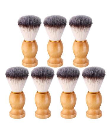 Qtynudy Men's Shaving Brush with Wooden Handle Salon Tool Handmade Shaving Brush 7 Pack