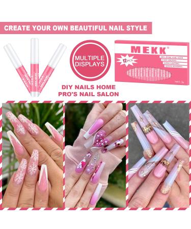 Nail Glue MEKK - Professional Long Lasting Acrylic Nail Adhesive for Press On & False Nails - Super Bond 0.07OZ/PCS (12PCS) - A-Pink - Buy Online on SooperMarket.com
