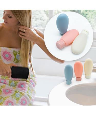 3 Piece Travel Bottle Set - 60ml Refillable Squeeze Bottles for Toiletries Shampoo & Conditioner with Storage Bag - Perfect for International Travel - Buy Online on SooperMarket.com