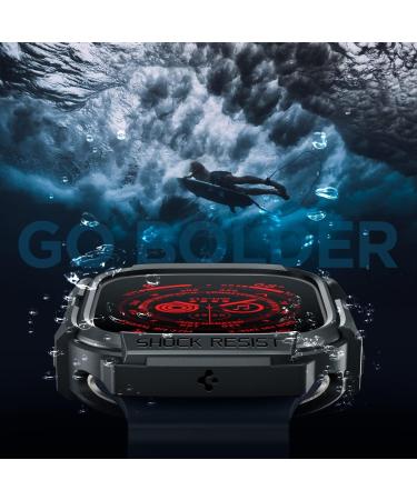 Spigen Rugged Armor Designed for Apple Watch Ultra Case Durable TPU Case for Apple Watch Ultra 49mm Case - Black - Buy Online on SooperMarket.com
