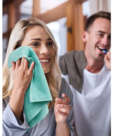 Cleanbear Wash Cloths 12 Pack for Body and Face - Soft 13x13 Inches Bulk Washcloth Set with Assorted Colors - Rust, Baby Pink, Brown, Blue, Grey, Lavender - 12 Pieces - Buy Online on SooperMarket.com