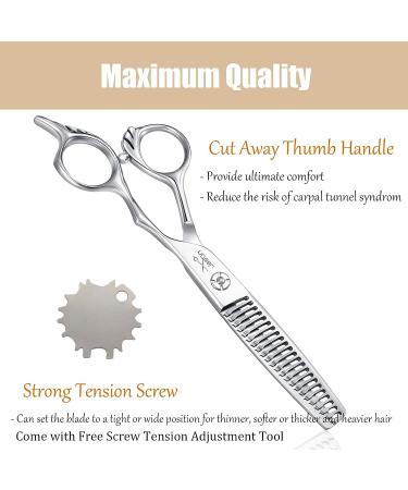 JASON 6 Texturizing Hair Scissors - 23 Teeth Professional Blending Shears for Barber, Hairdresser, Stylist | Japanese 440C Stainless Steel A-texturizer - Buy Online on SooperMarket.com