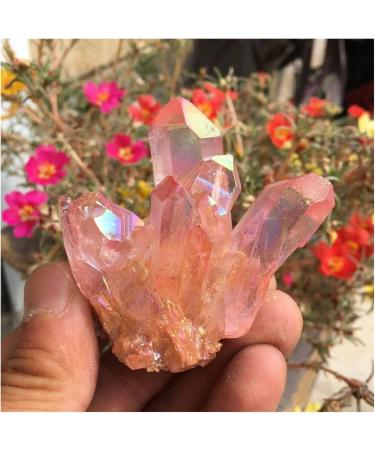 Natural Crystal Rough Beautiful Rose Flame Aura Quartz Crystal Cluster Specimen 60-70G - Buy Online on SooperMarket.com