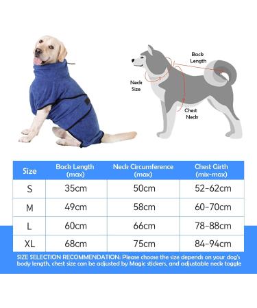 Happy Hachi Microfiber Dog Bathrobe - Super Absorbent & Fast Drying Towel for Small Medium & Large Dogs & Cats - Washable Beach Towel (Blue L) - Buy Online on SooperMarket.com
