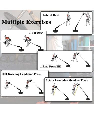 BRTGYM T Bar Row Landmine Attachment for 2 Olympic Bars - Heavy-Duty Steel, 360 Swivel | Home Gym Equipment - Buy Online on SooperMarket.com