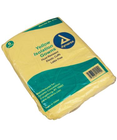 Dynarex Isolation Gown Fluid Resistant Universal Yellow 10/5/Cs