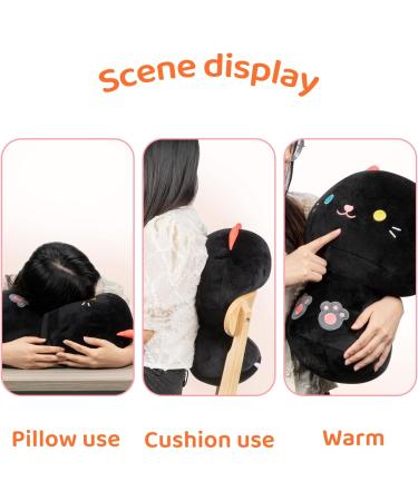 Mewaii 14'' Soft Black Cat Mushroom Plushie Stuffed Animal Pillow Toy | 14 Inch Squishy Plush - Buy Online on SooperMarket.com