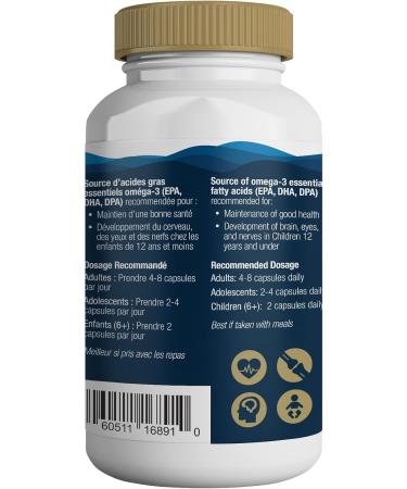 Carino Omega 3 Harp Seal Oil Capsules - DHA EPA & DPA - Superior Source of Omega-3 - Highly Digestible & Bioavailable - Better Results & No Fishy Burps - Pure & Natural - Sustainably Sourced - Product of Canada - Buy Online on SooperMarket.com