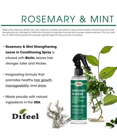 Difeel Rosemary & Mint Strengthening Leave-In Conditioning Spray with Biotin 6 oz - Natural Hair Growth Treatment - Buy Online on SooperMarket.com