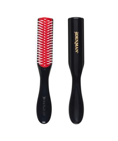 Denman Curly Hairbrush D14 (Black) 5 Row Styling Brush for Detangling Separating Shaping and Defining Curls Fringes & Bangs - For Women and Men