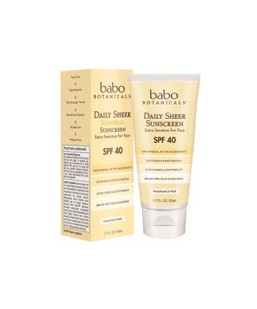 Babo Botanicals Daily Sheer Mineral Sunscreen SPF 40 1.7 fl oz (50 ml)